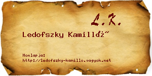 Ledofszky Kamilló névjegykártya